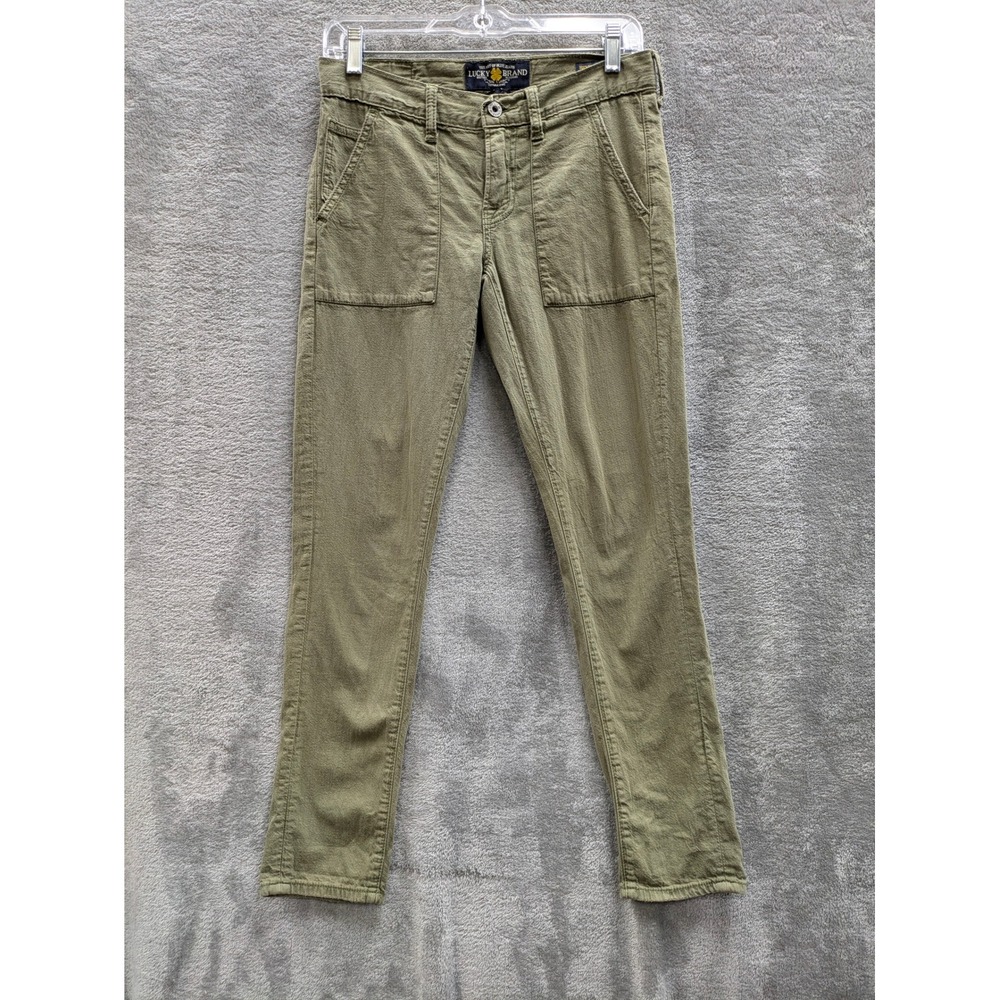 Utility Cargo Pants Women 00/24 Lucky Brand Sienna‎ Slim Boyfriend Olive Green